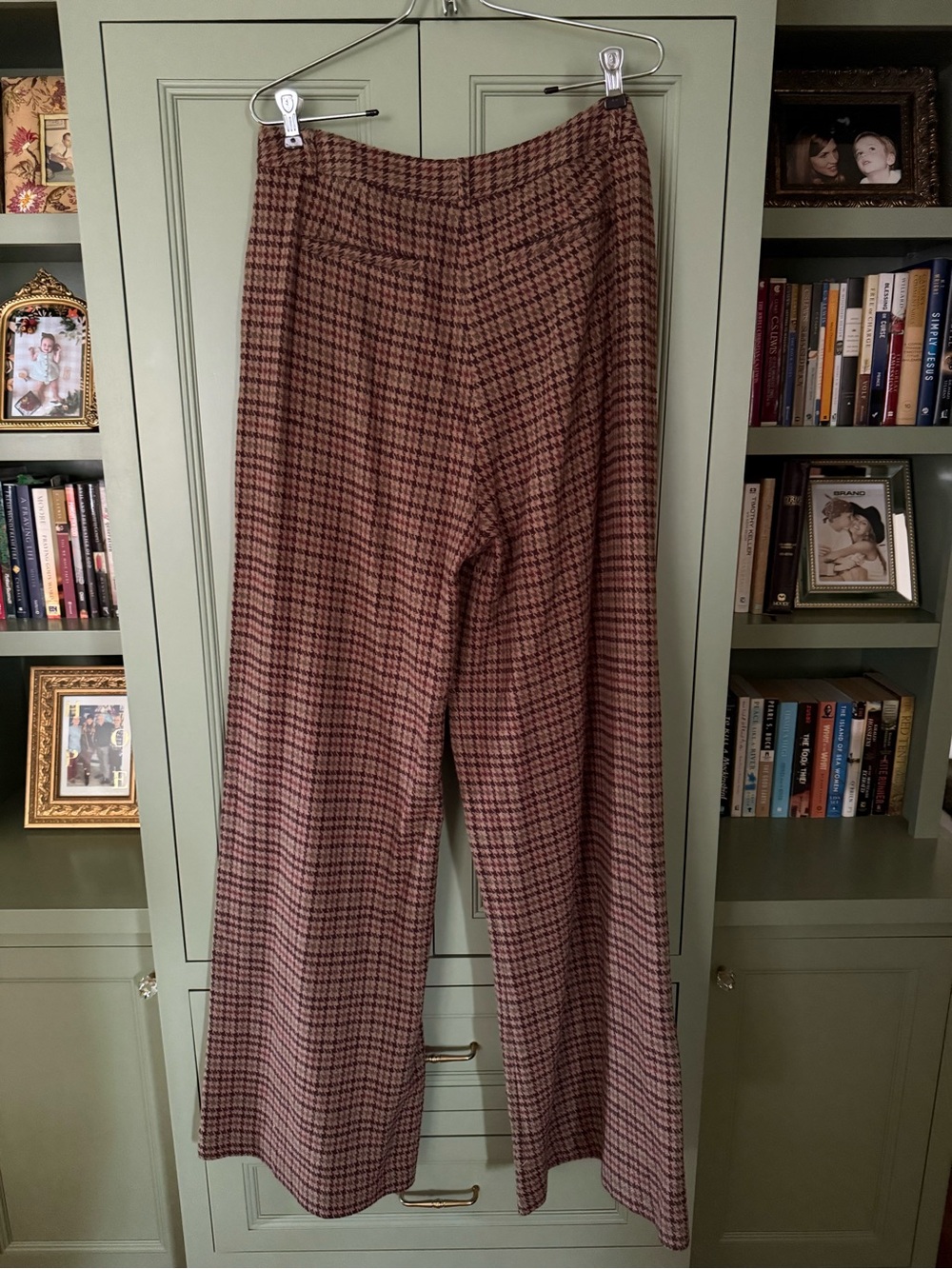 L'AGENCE NWT $475 Pilar Multi Brown Plaid Houndstooth Wide-Leg High-Rise Pant 8 - Picture 15 of 16